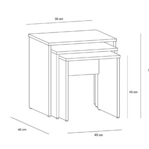 Alternative view of طقم ترابيزات 3 قطع متداخله LCT 503