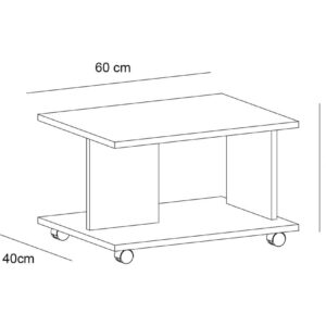 Alternative view of ترابيزة انترية متحركة 60×48 سم - LCT 601