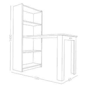 Alternative view of مكتب خشب 120× 140 سم  HOD 128