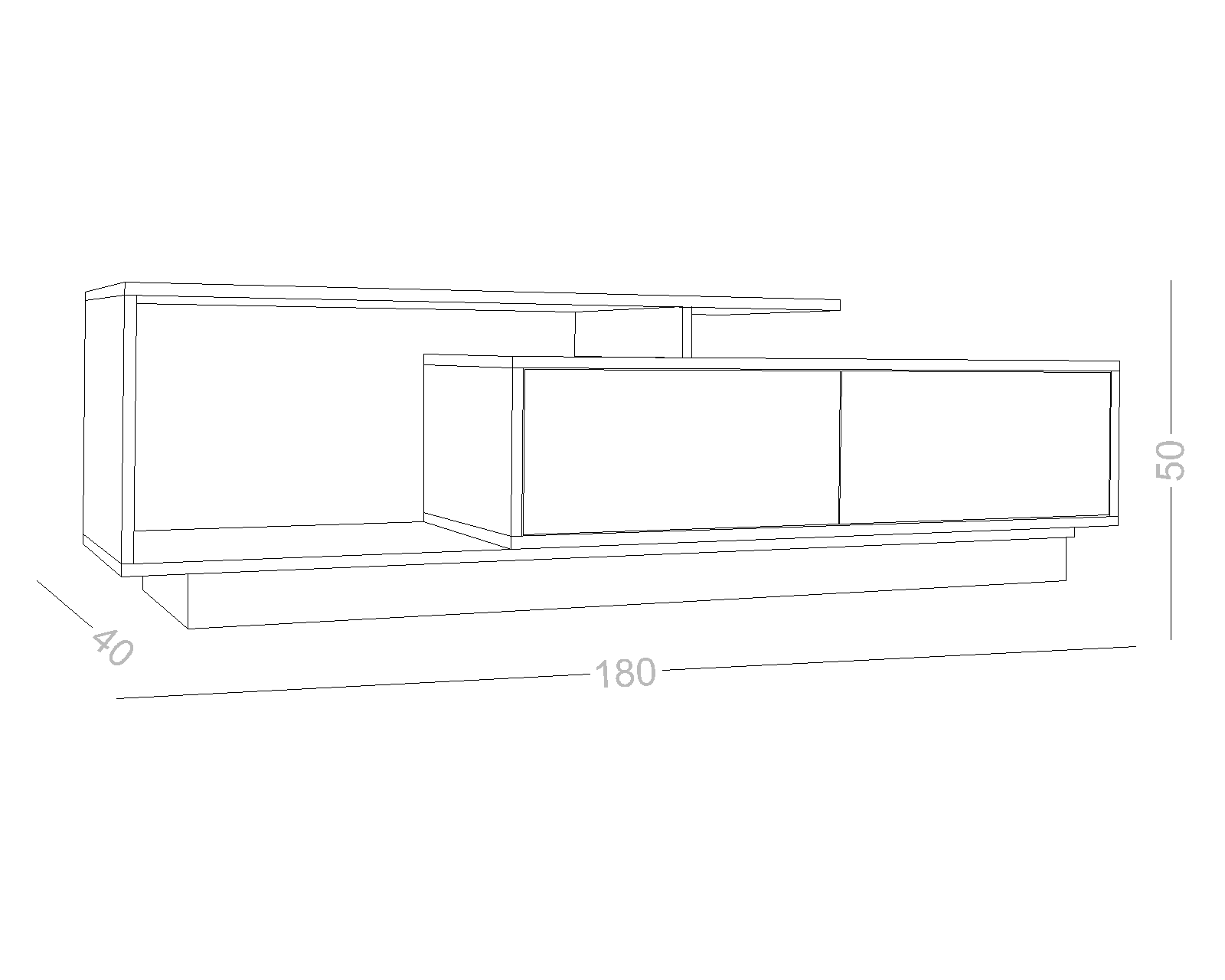 ترابيزة تليفيزيون 180 × 50 سم - LCD 182 - الصورة 2