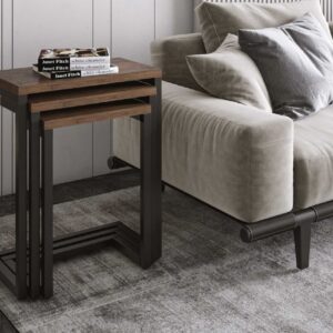 طقم ترابيزة 3 قطع متداخله خشب MDF ومعدنLCT 461