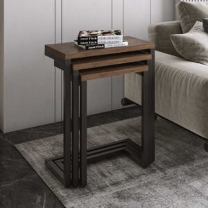 طقم ترابيزة 3 قطع متداخله خشب MDF ومعدنLCT 461